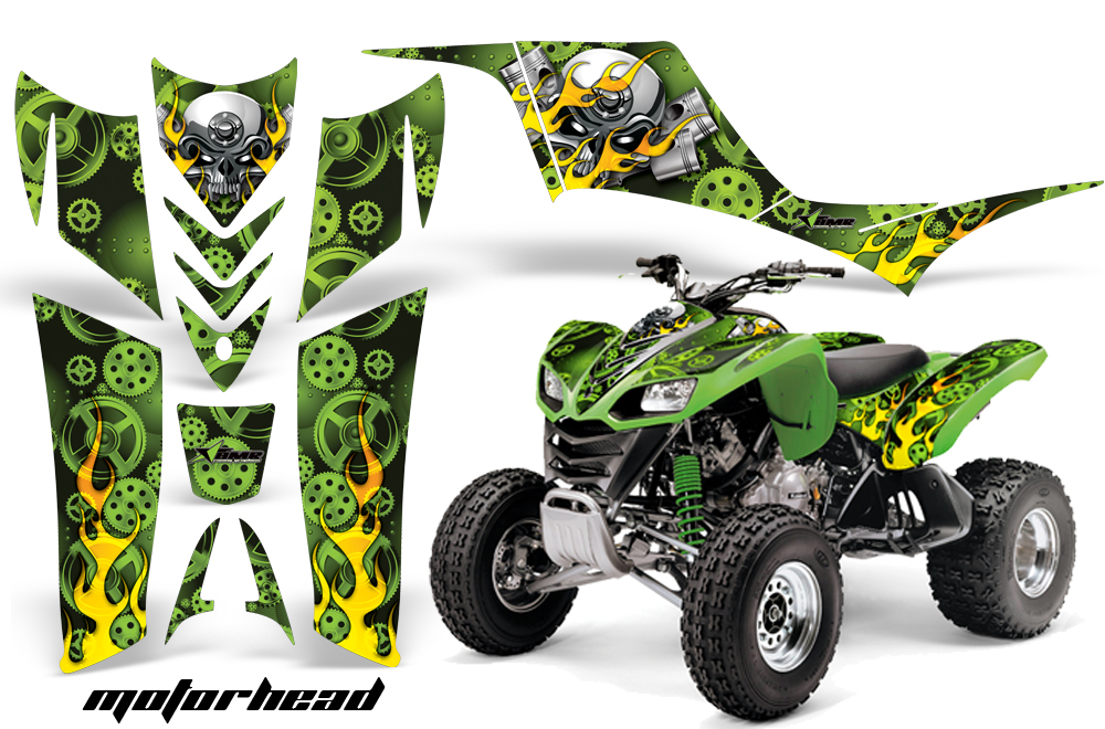 Kawasaki KFX 700 Graphics motorhead green